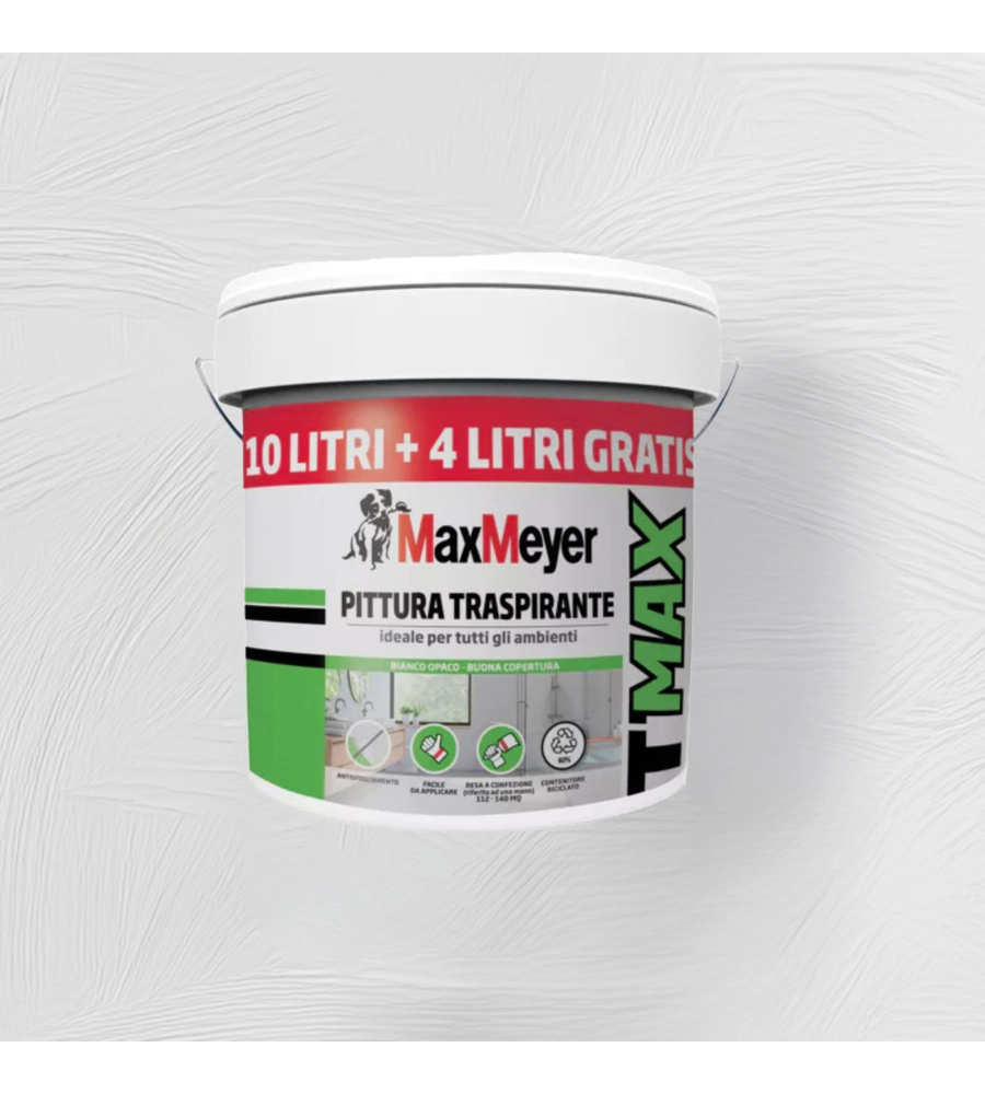 PITTURA MURALE TRASPIRANTE MAX MEYER "T-MAX" BIANCO 14 LT